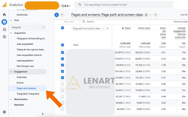 Báo cáo Tỷ lệ tương tác (Engagement)