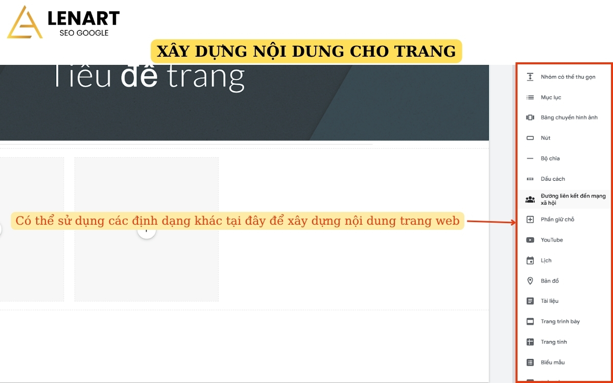 lập trang web miễn phí trên google