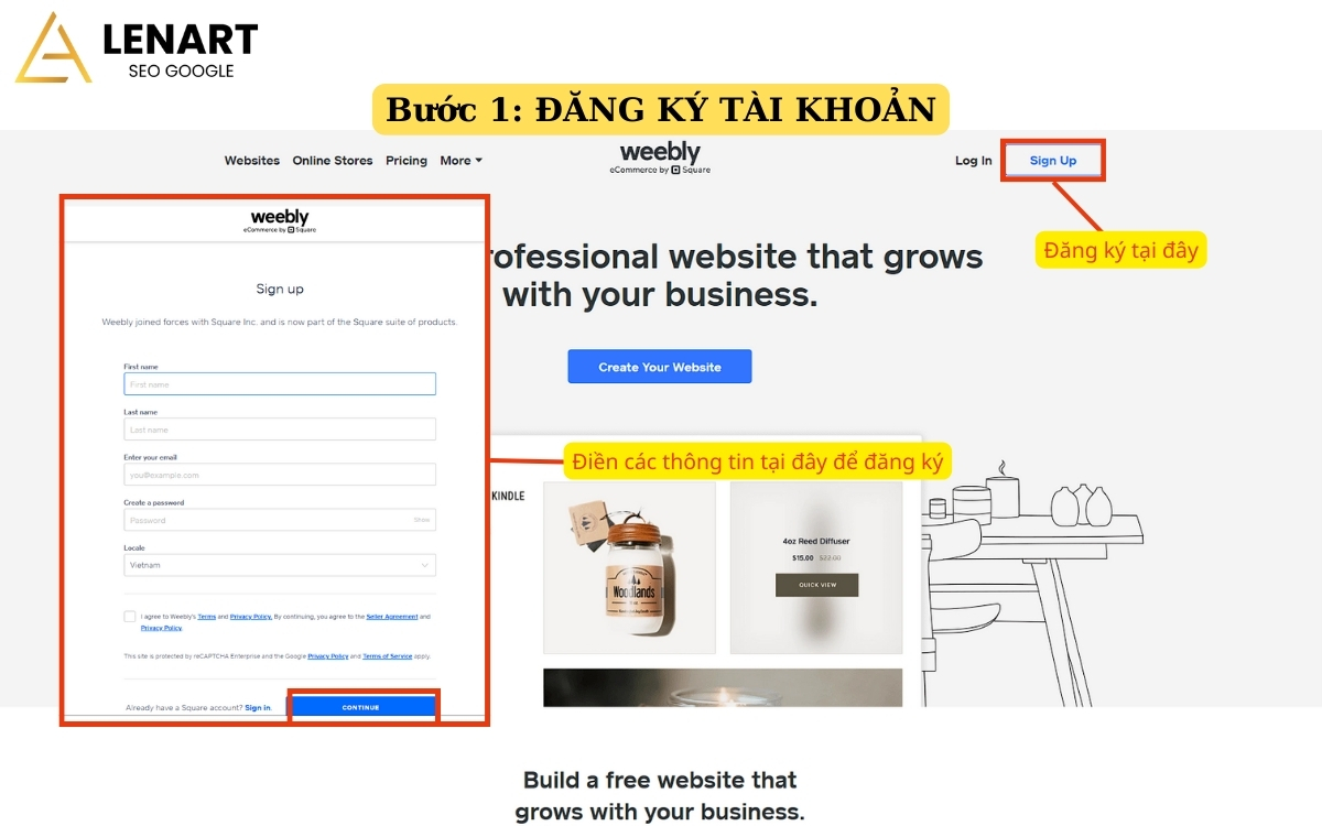 tạo web bằng weebly