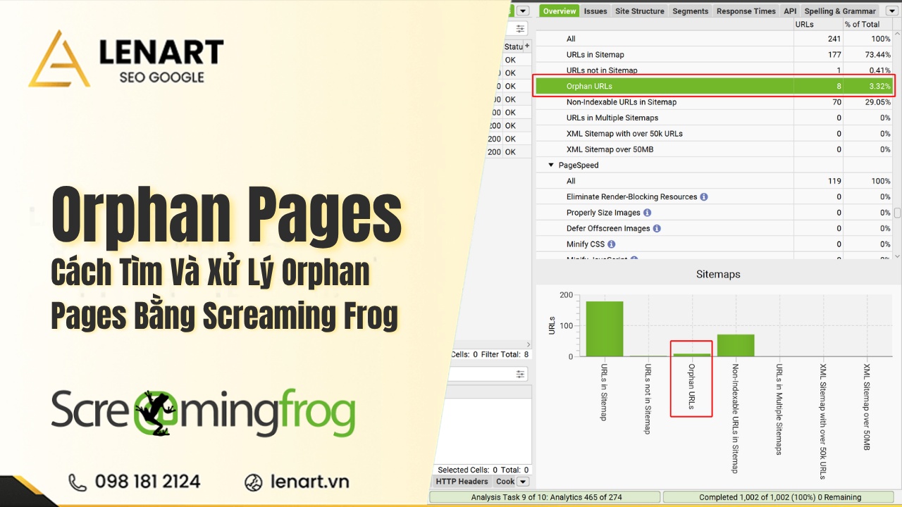 Tối ưu Orphan Pages bằng Screaming Frog