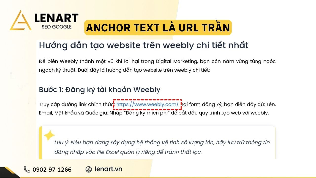 anchor text URL trần