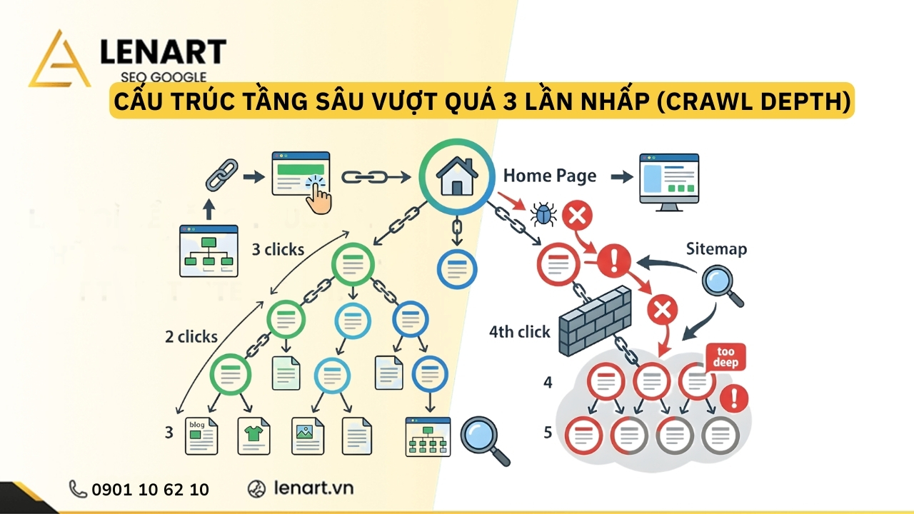 Cấu trúc tầng sâu vượt quá 3 lần nhấp