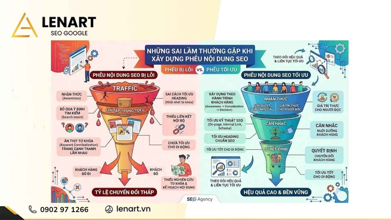 Những sai lầm thường gặp khi xây dựng phễu nội dung SEO
