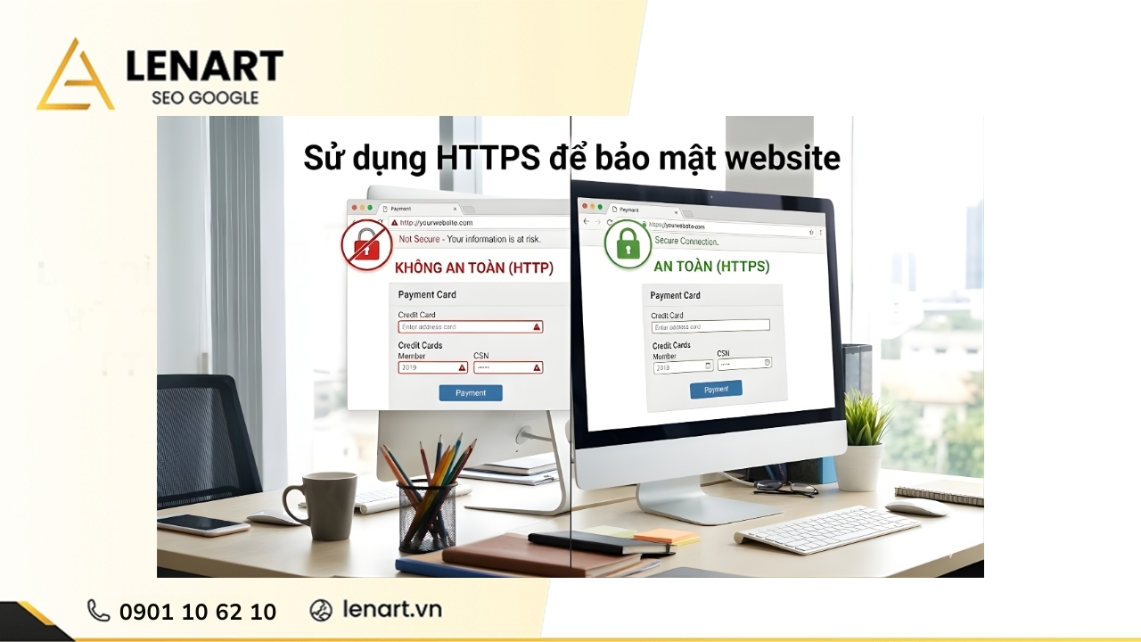 Sử dụng HTTPS để bảo mật website