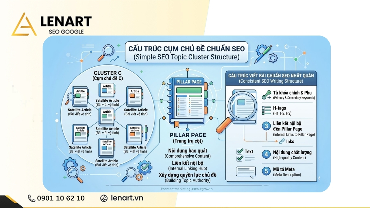 topical authority trong seo topic cluster và phân tầng dữ liệu