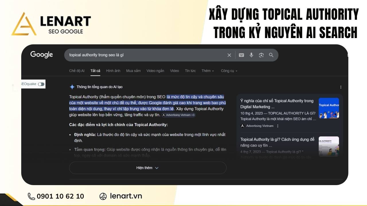 topical authority trong seo trong kỷ nguyên ai search